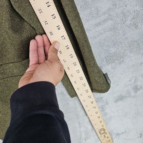 Vintage Hunt Club Jacket Womens Size 12 Green Merino Wool Lambswool Toggle Lined - Picture 5 of 9